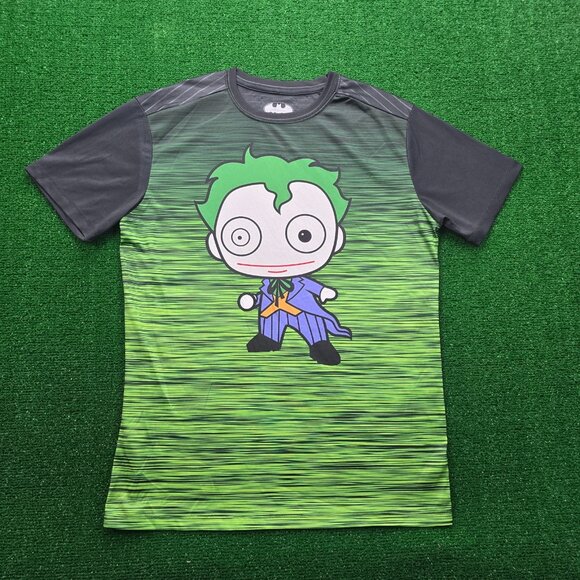DC Batman Tshirt Mens Medium Green Chibi The Joker Short Sleeve Comics Funko - Picture 1 of 6